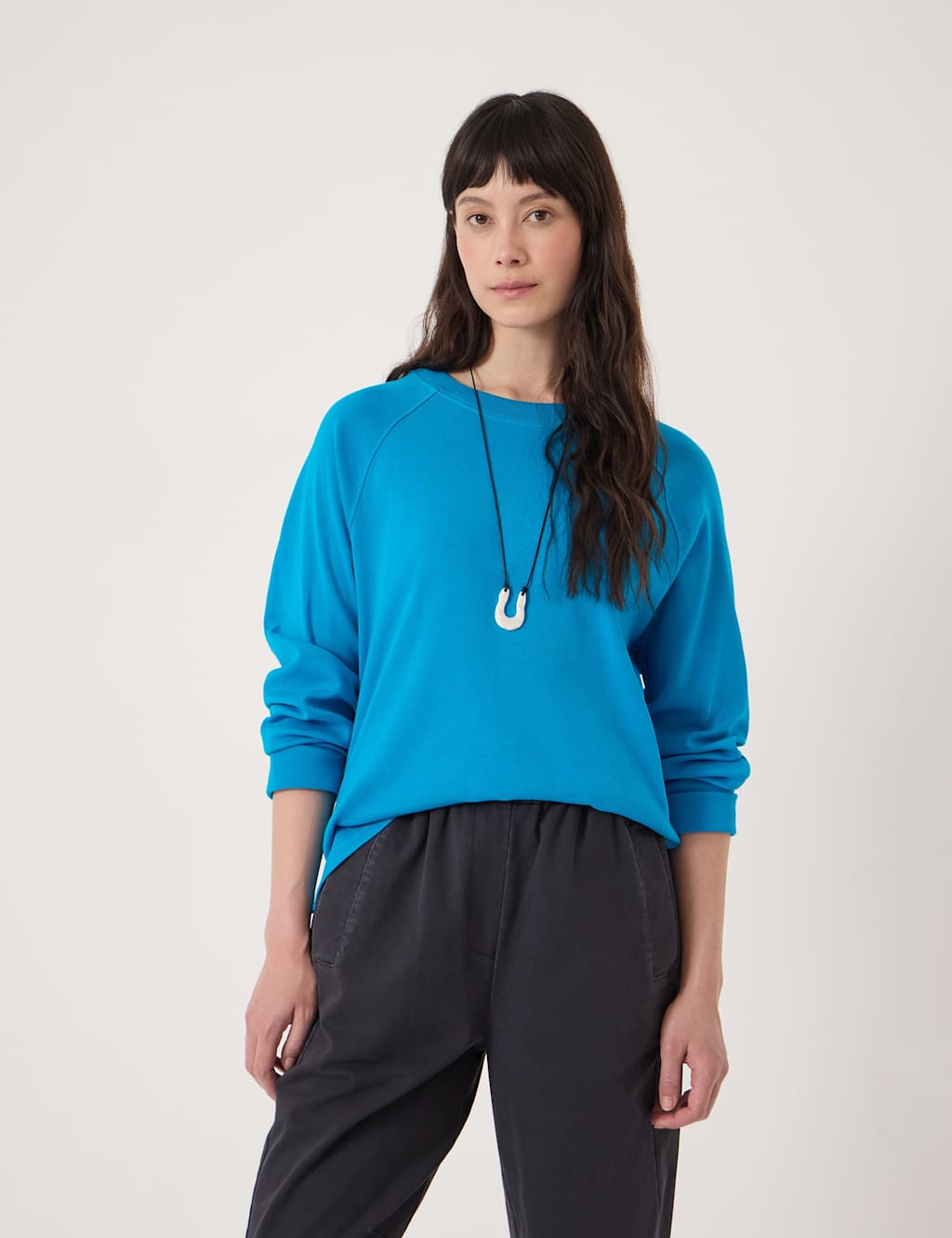 Hush Women's Pure Cotton Sweatshirt - Large-Extra Large - Aqua - Available at M&S