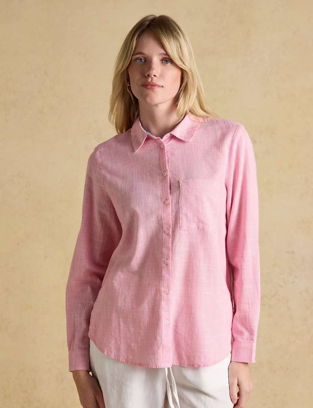 Joules Women's Pure Cotton Collared Shirt - 6 - Pink - Available at M&S