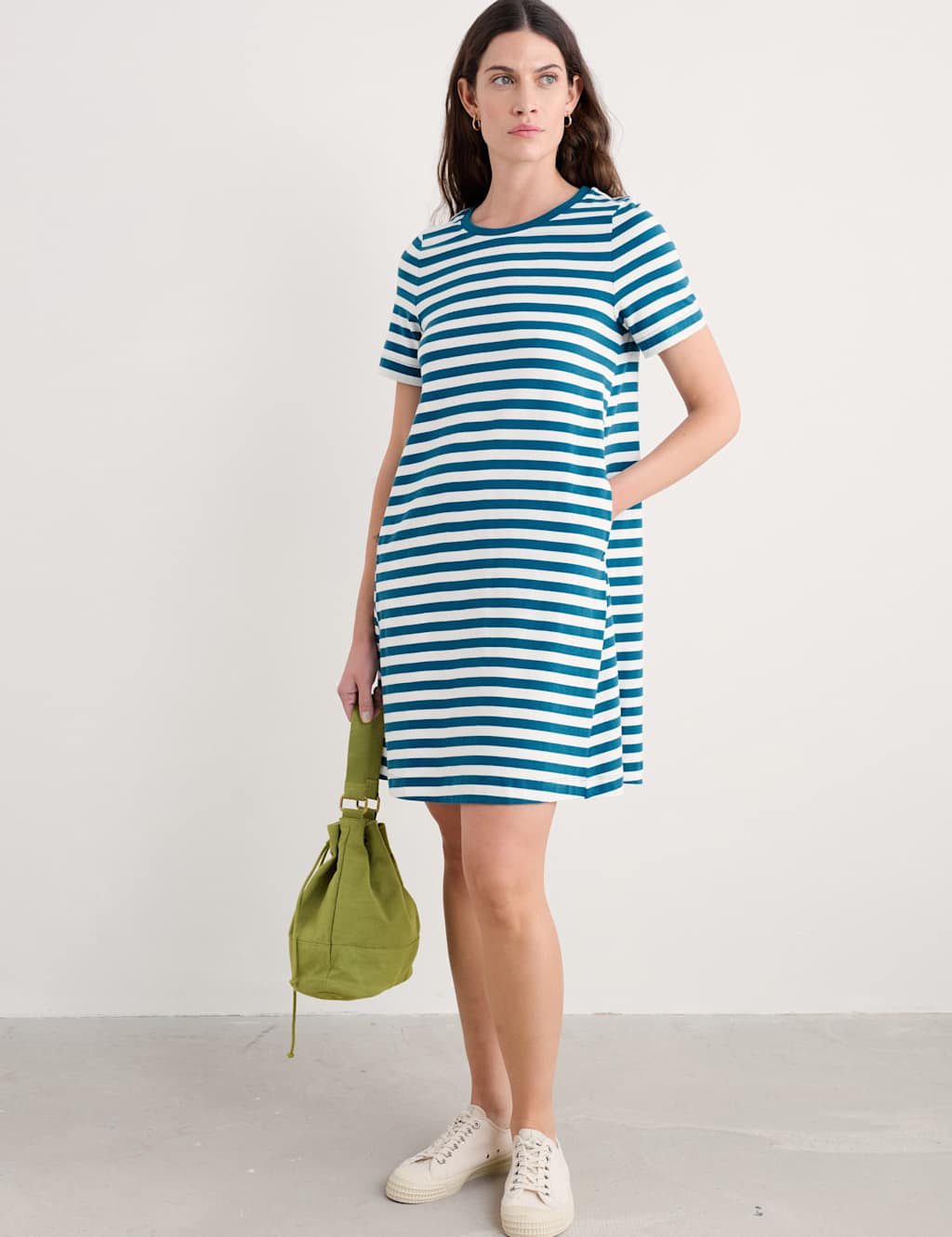 Pure Cotton Striped T-Shirt Dress