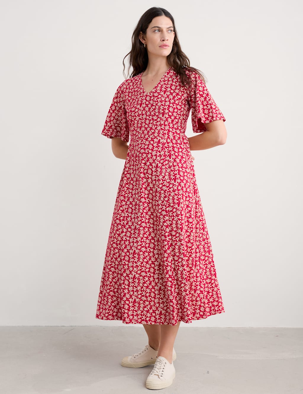 Cotton Rich Floral Midaxi Skater Dress