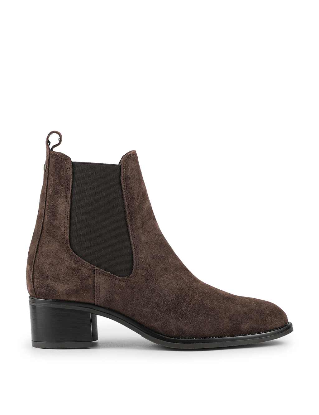 Jones Bootmaker Leather Block Heel Chelsea Boots Brown