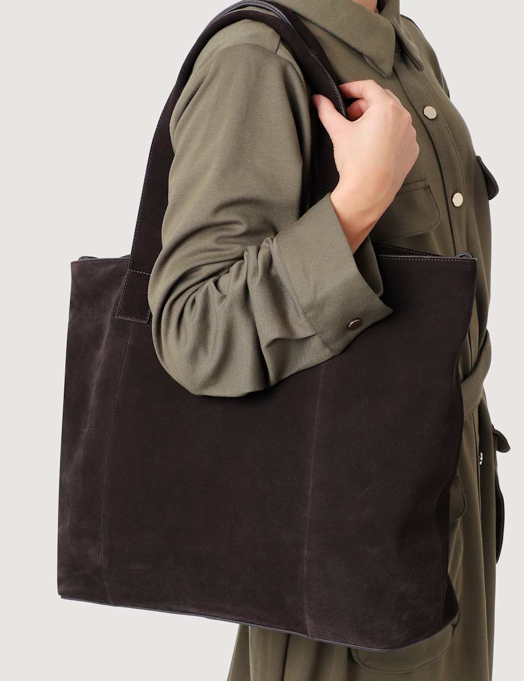 Jones Bootmaker Suede Shoulder Bag Brown Mix