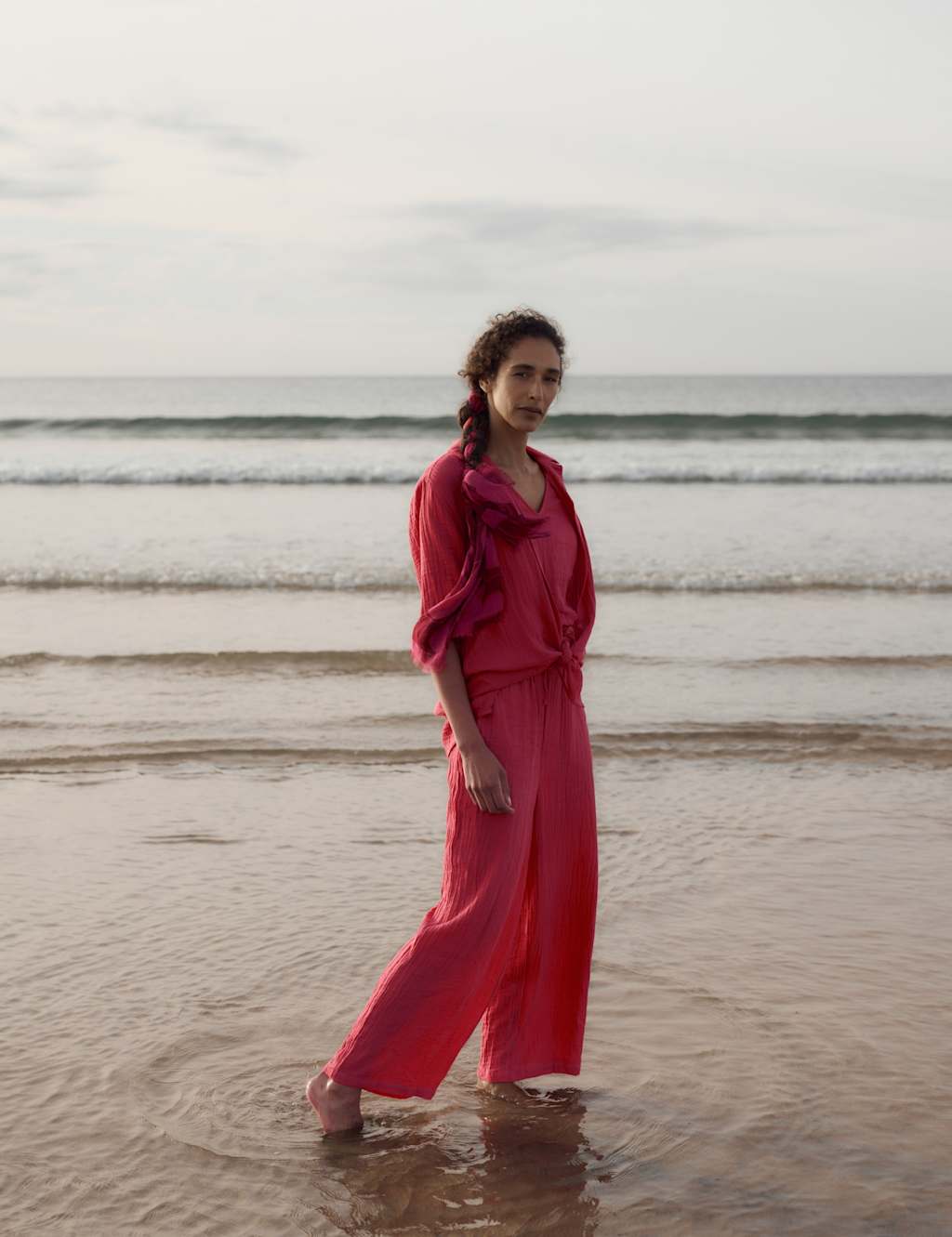 Seasalt Cornwall Women's Pure Cotton Sleeveless Cropped Jumpsuit - 16 - Pink - Available at M&S