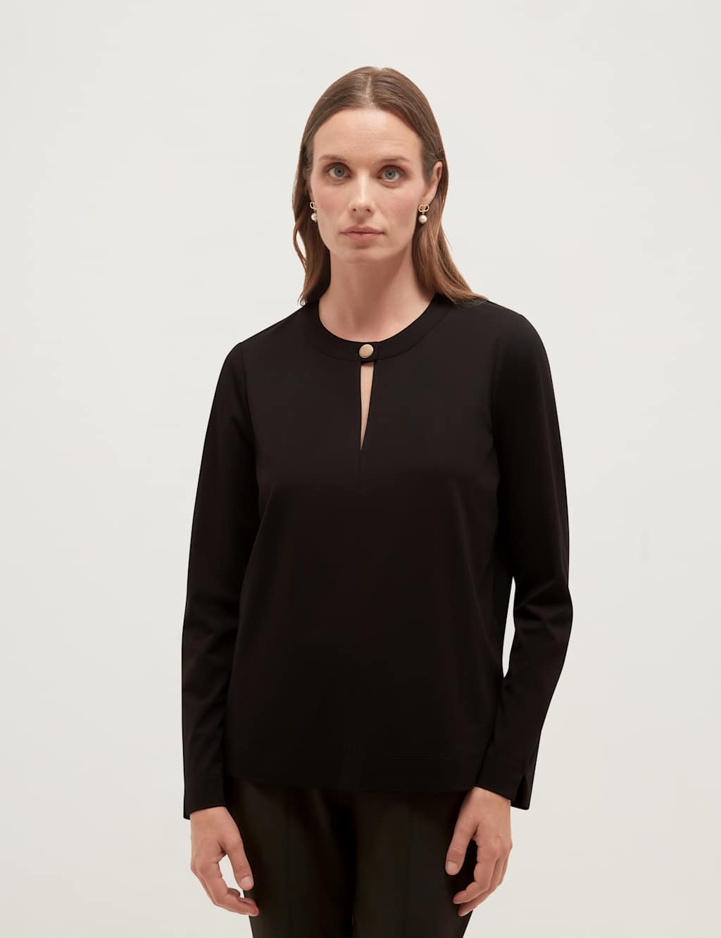 Hobbs Women's Ponte Crew Neck Top - Medium - Black - Available at M&S