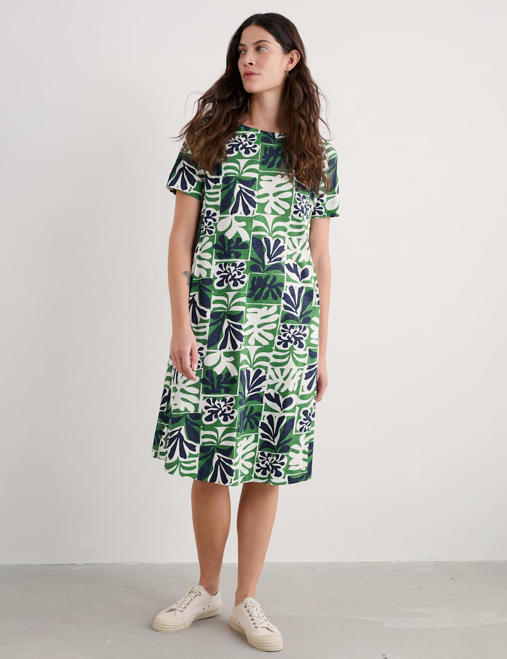 Pipers Pure Printed Cotton Midi Swing Dress