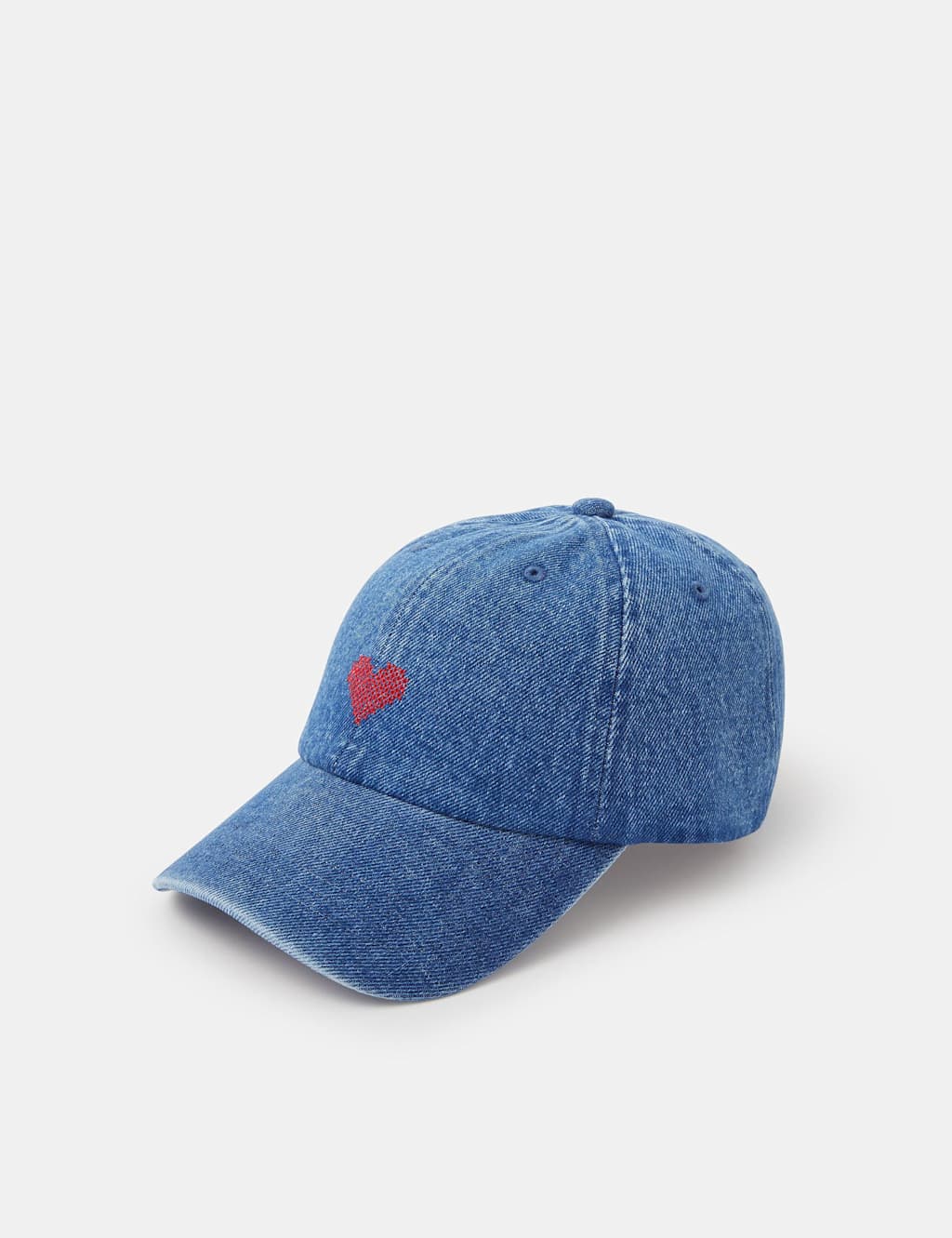 Accessorize Women's Denim Tapestry Heart Baseball Cap - Available at M&S