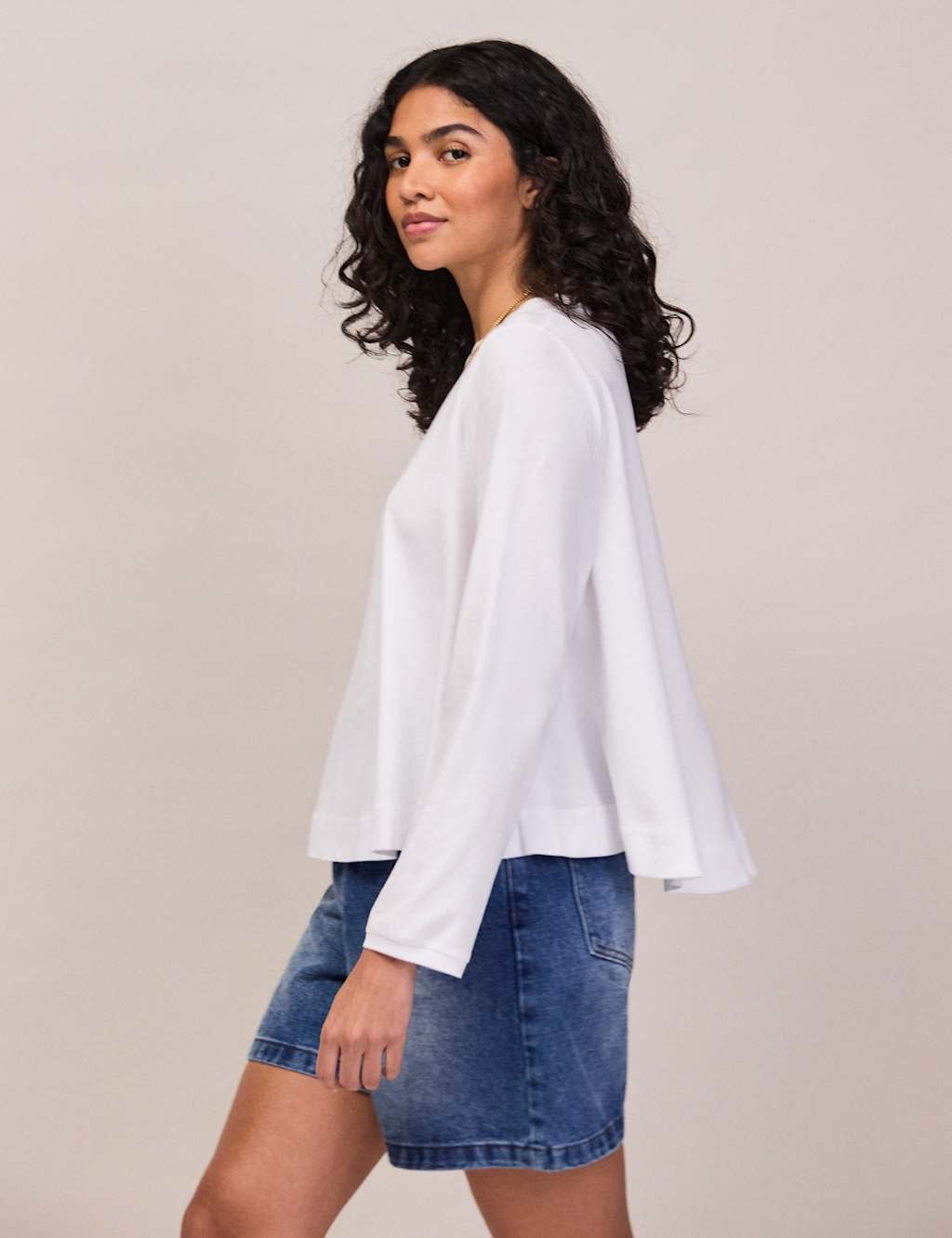 Ro&Zo Women's Pure Cotton Draped Relaxed Top - 10 - White - Available at M&S