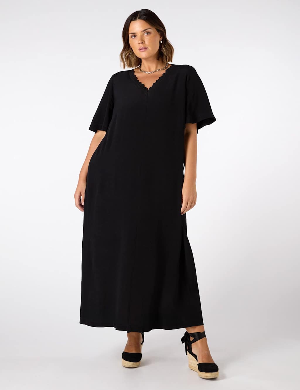 V-Neck Maxi T-Shirt Dress