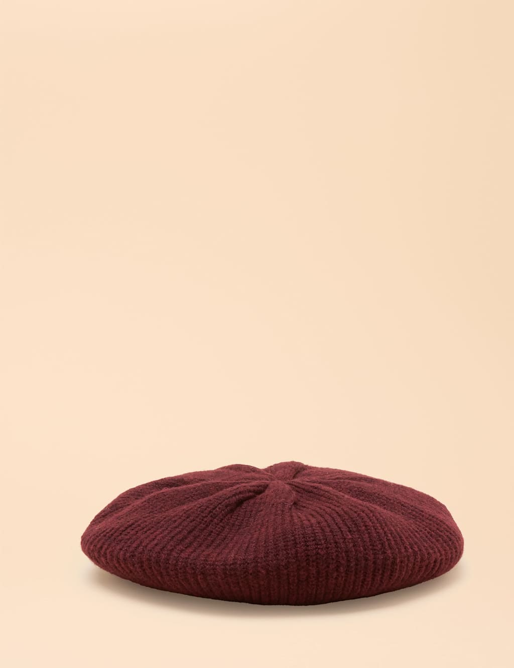 Joules Ribbed Knitted Beret Berry