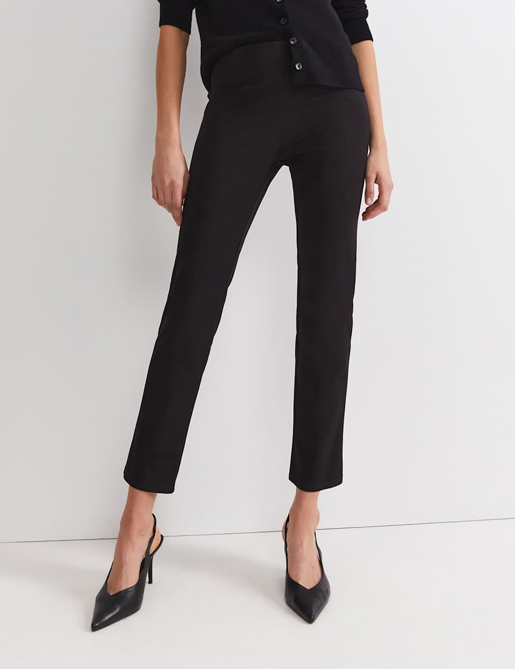 Sportscraft Women's Cotton Rich Slim Fit Ankle Grazer Trousers - 8 - Black - Available at M&S