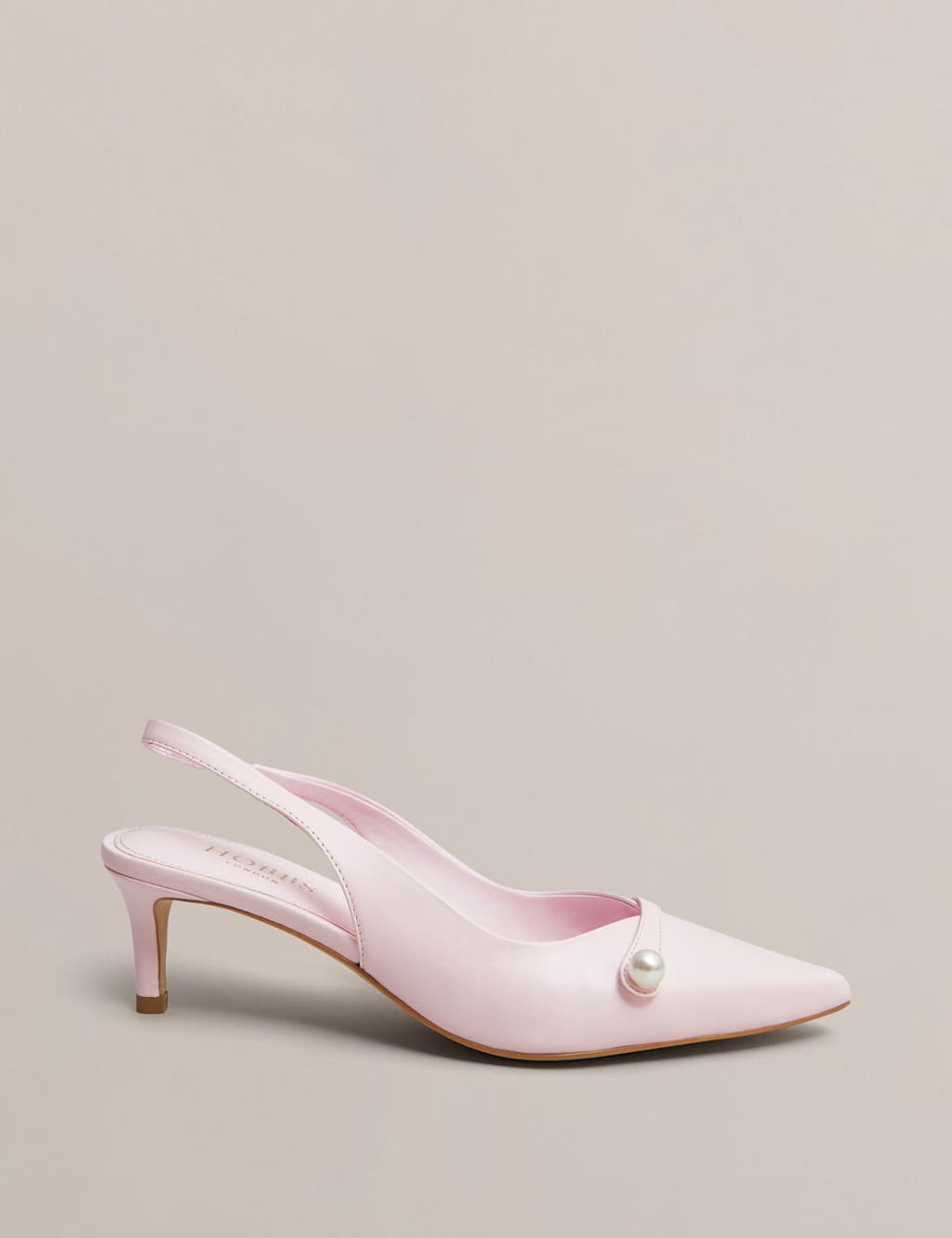 Hobbs Women's Leather Kitten Heel Slingback Shoes - 7 - Pink - Available at M&S