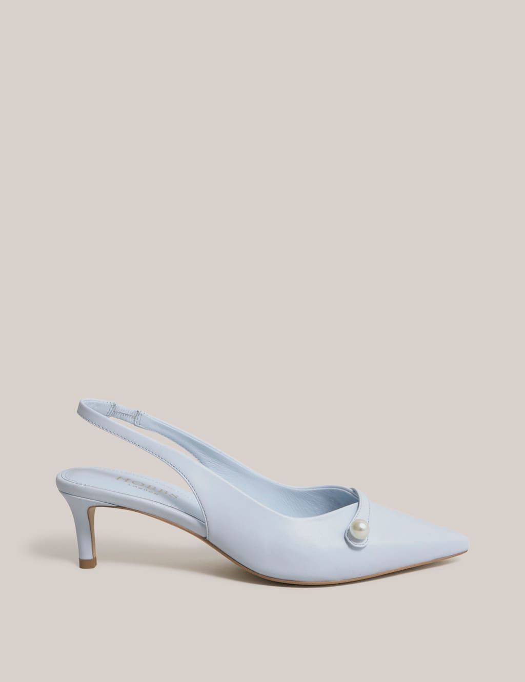 Hobbs Women's Leather Kitten Heel Slingback Shoes - 6 - Blue - Available at M&S