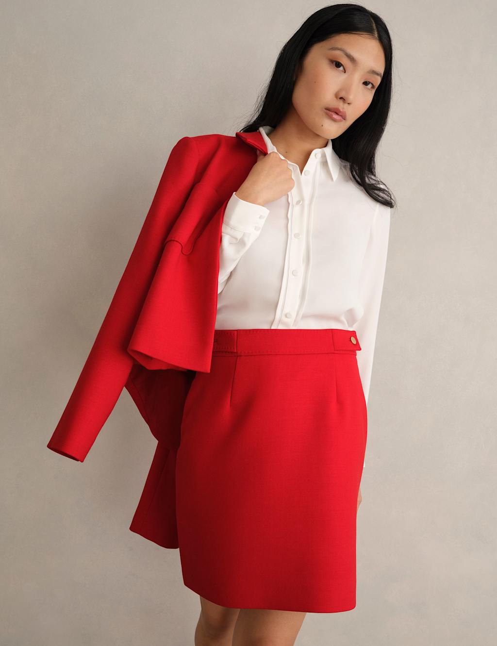 Hobbs Women's Wool Blend Mini A-Line Skirt - 18 - Red - Available at M&S