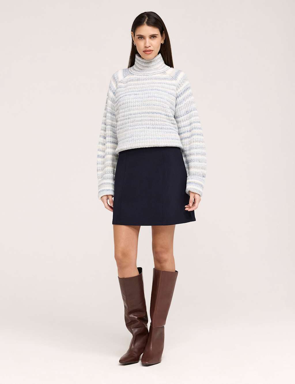 Finery London Women's Twill Mini A-Line Skirt - 14 - Navy - Available at M&S