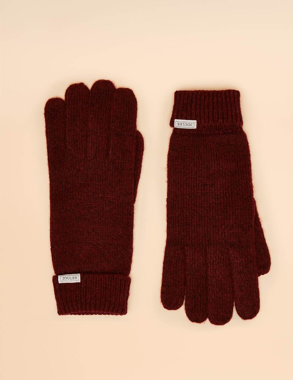 Joules Knitted Gloves Berry