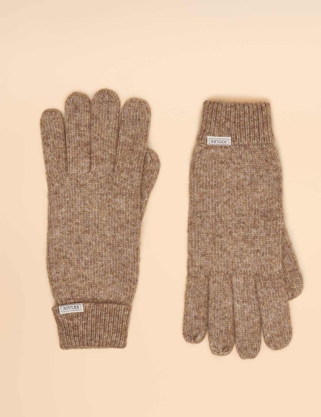 Joules Knitted Gloves Beige