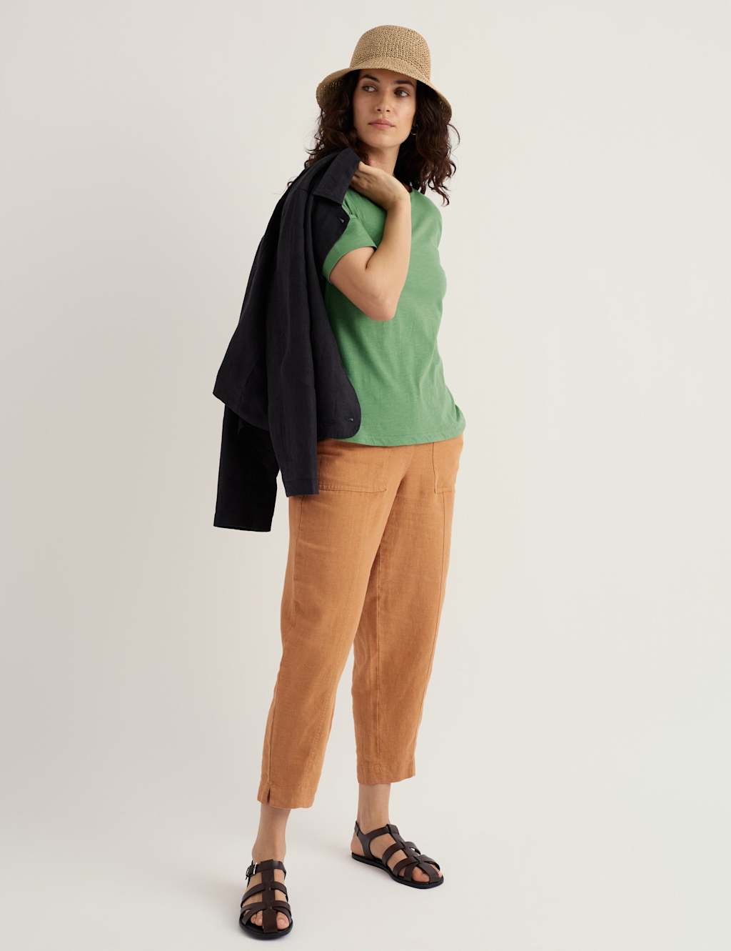 Seasalt Cornwall Women's Pure Cotton Slash Neck Relaxed T-Shirt - 10 - Green - Available at M&S