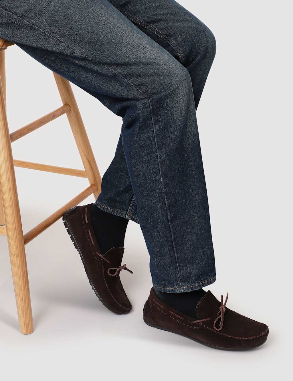 Jones Bootmaker Suede Loafer Slippers Dark Brown