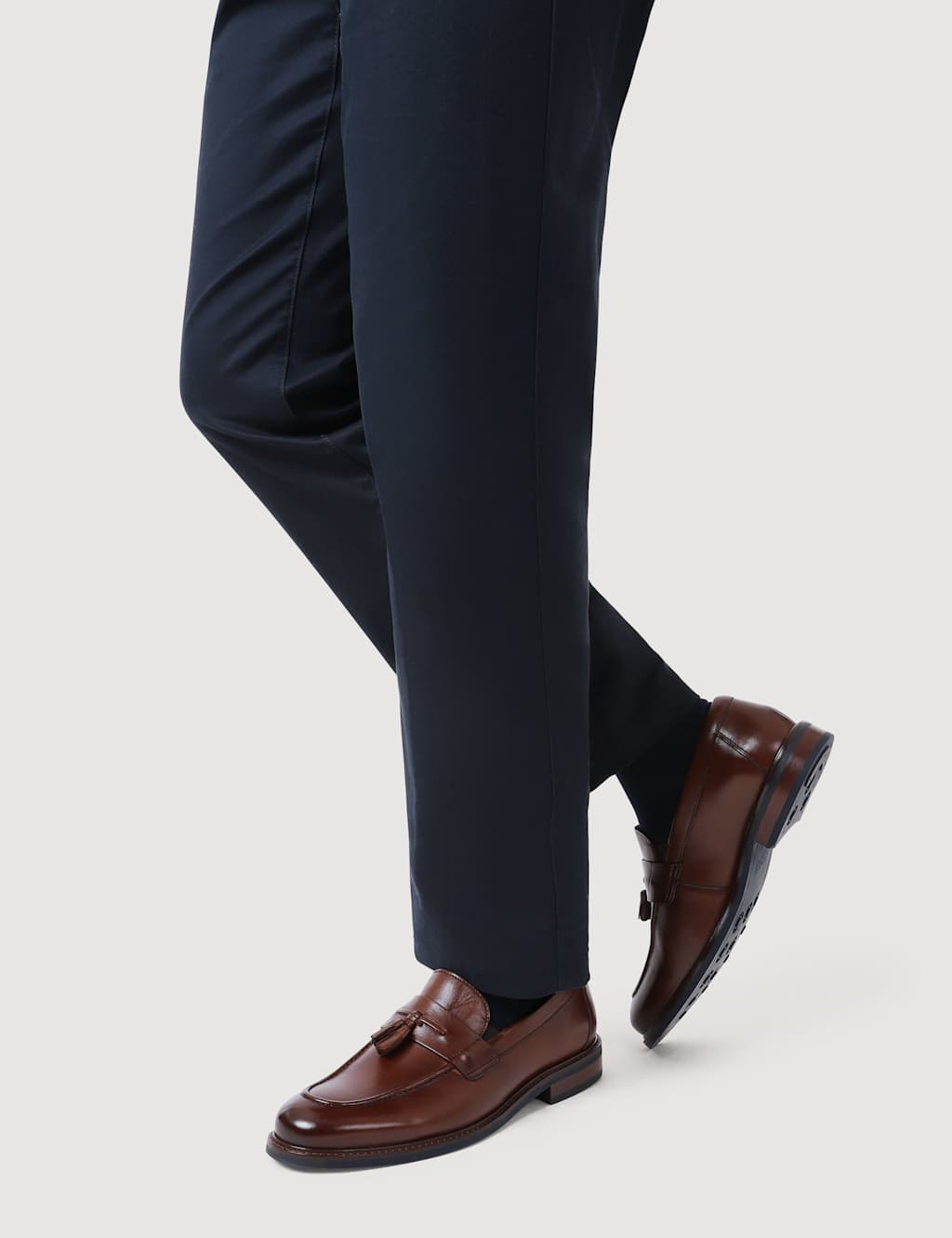 Jones Bootmaker Wide Fit Leather Slip-On Loafers Brown