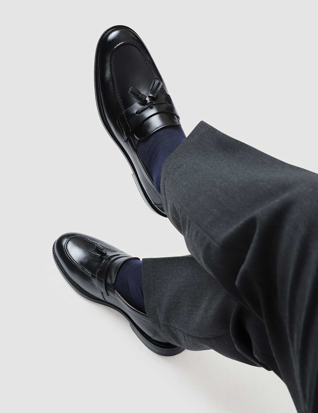 Jones Bootmaker Wide Fit Leather Slip-On Loafers Black