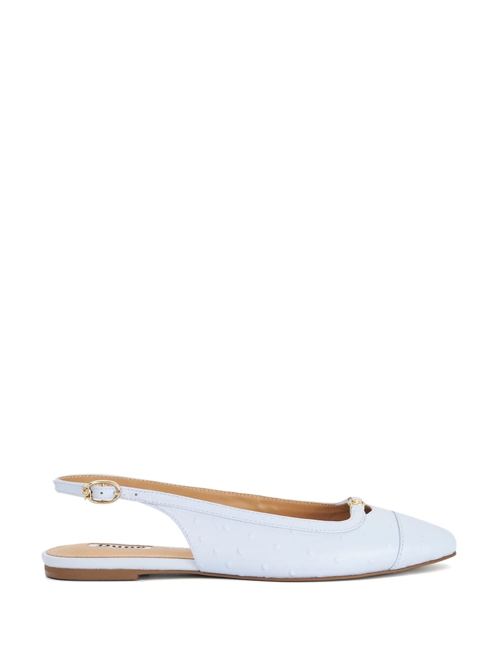 Dune London Women's Leather Buckle Slingback Ballet Pumps - 8 - Blue - Available at M&S