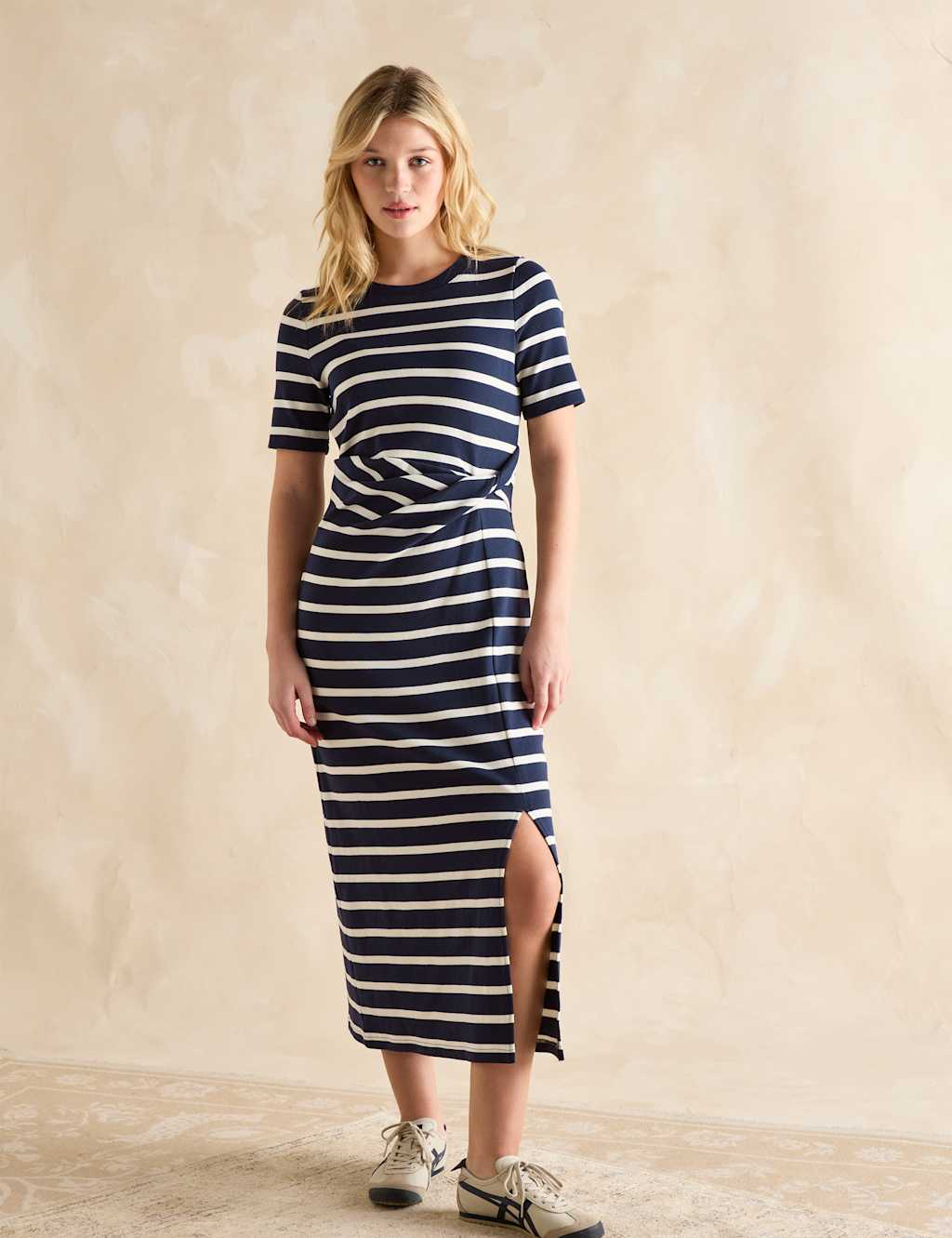 Jersey Striped Midaxi T-Shirt Dress