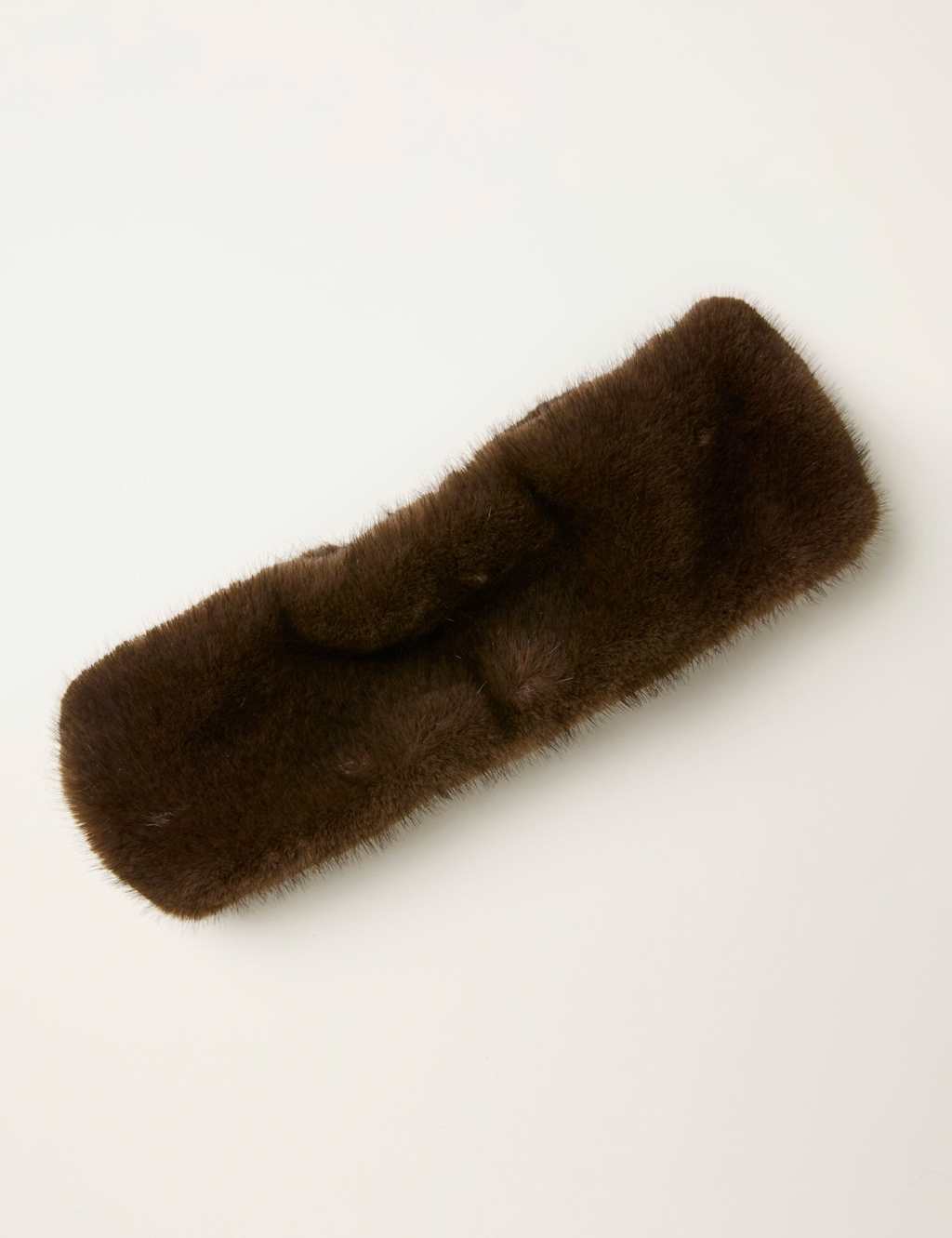 FatFace Faux Fur Headband Chocolate