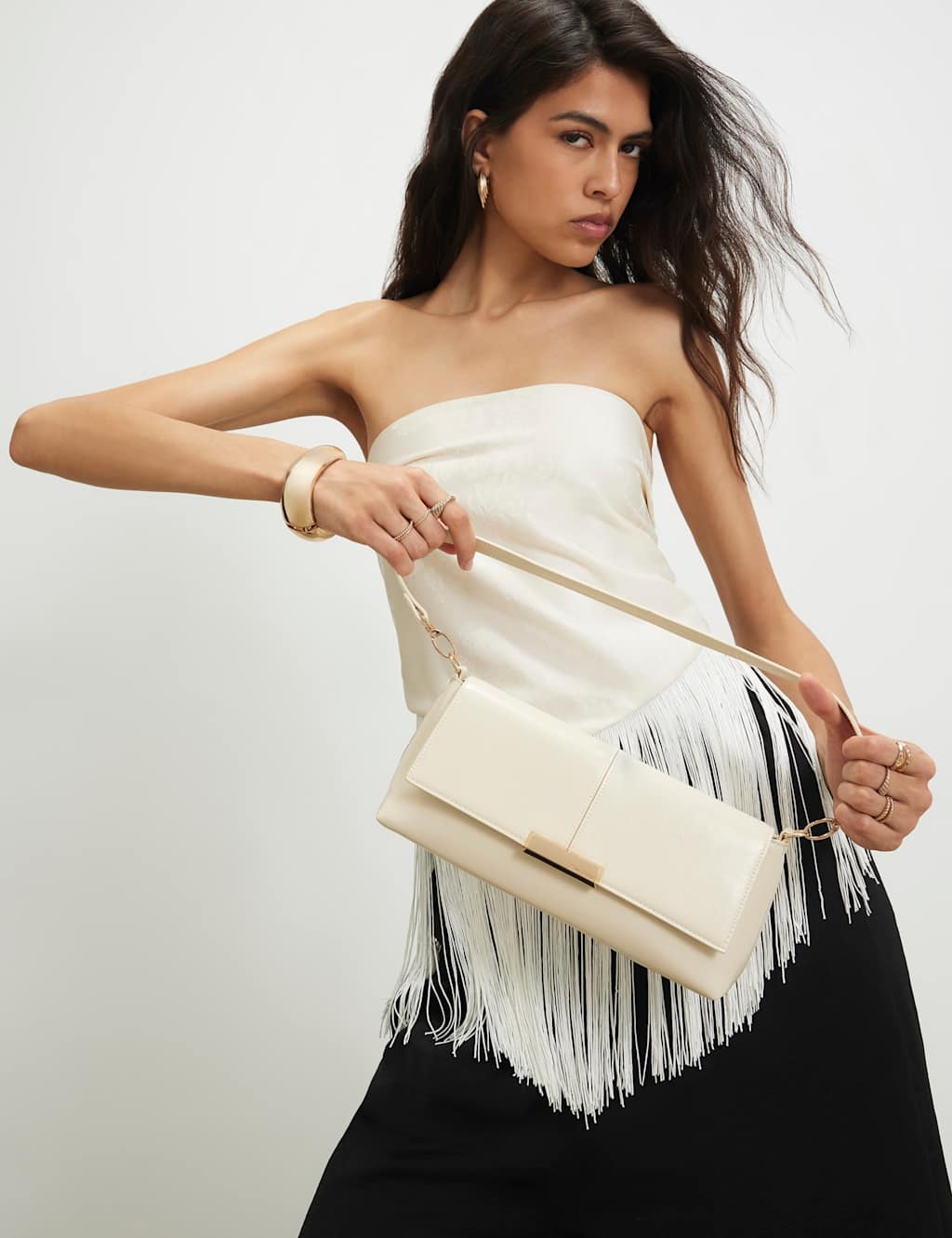 River Island Women's Clutch Bag - Cream - Available at M&S