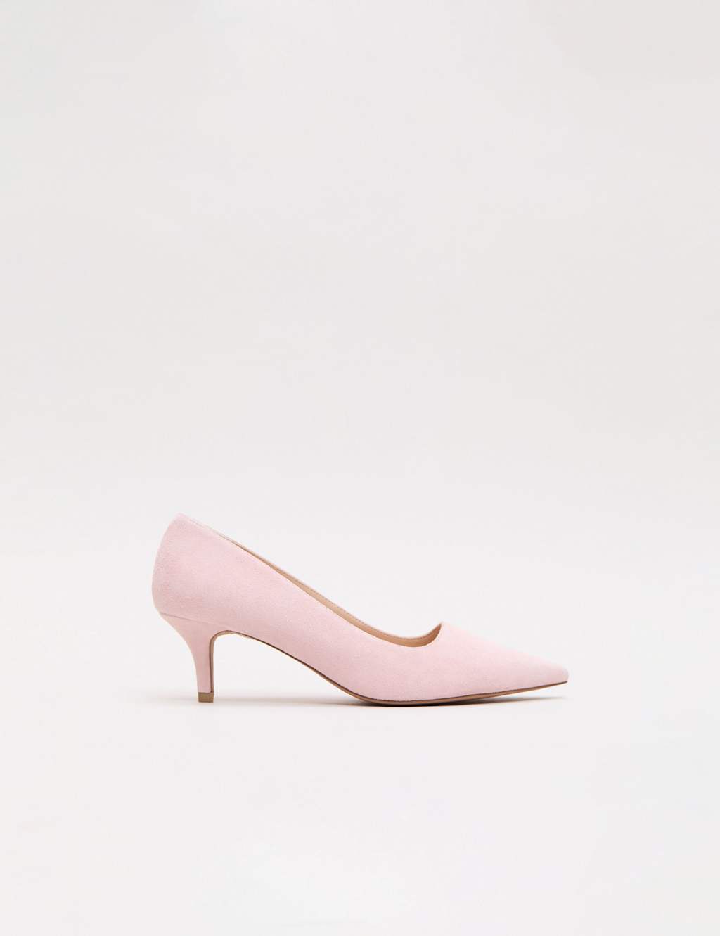 Phase Eight Women's Suede Kitten Heel Pointed Court Shoes - 37 - Light Pink - Available at M&S