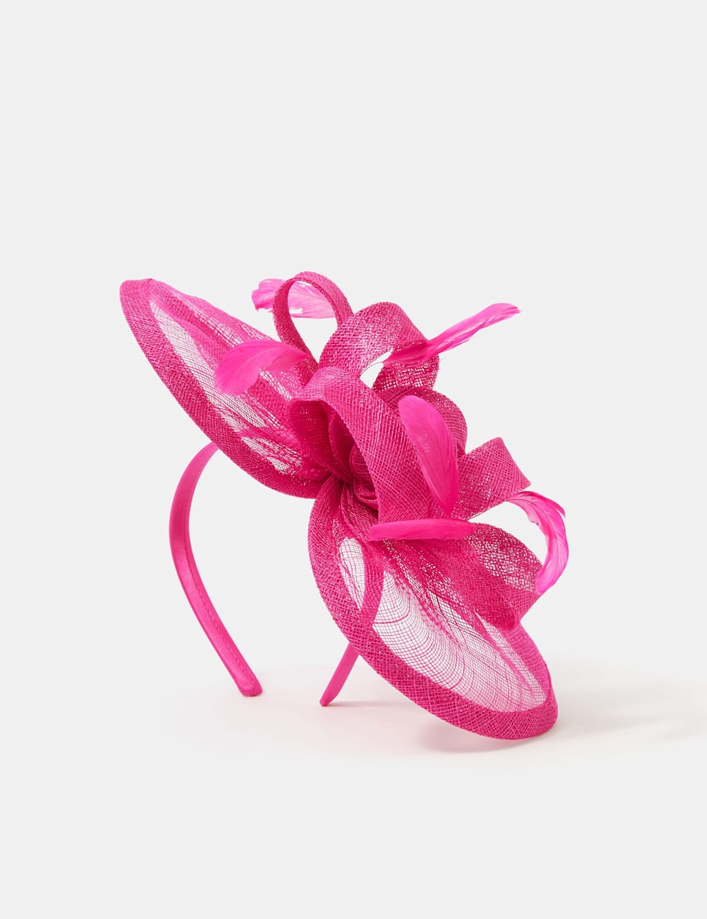 Accessorize Women's Bow Feather Disc Fascinator - Fuchsia - Available at M&S