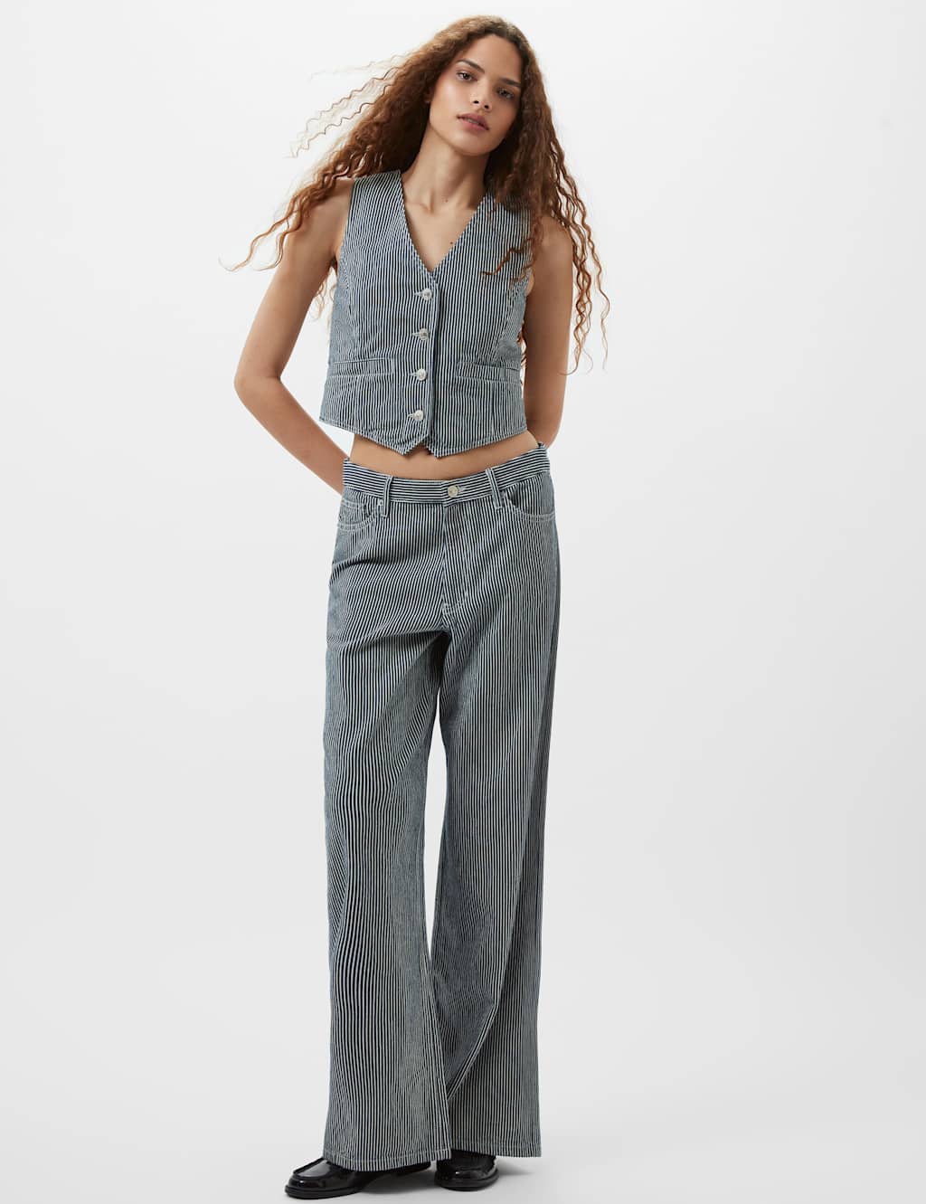 Denim Pinstripe Waistcoat