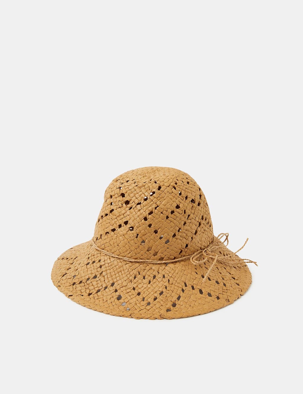 Accessorize Women's Straw Heart Bucket Hat - Natural - Available at M&S