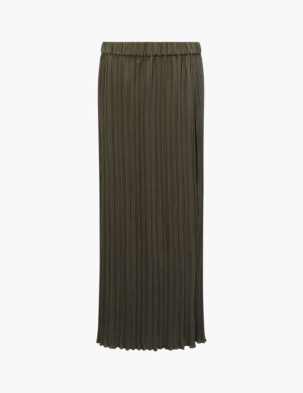 French Connection Pliss Midi Column Skirt Khaki