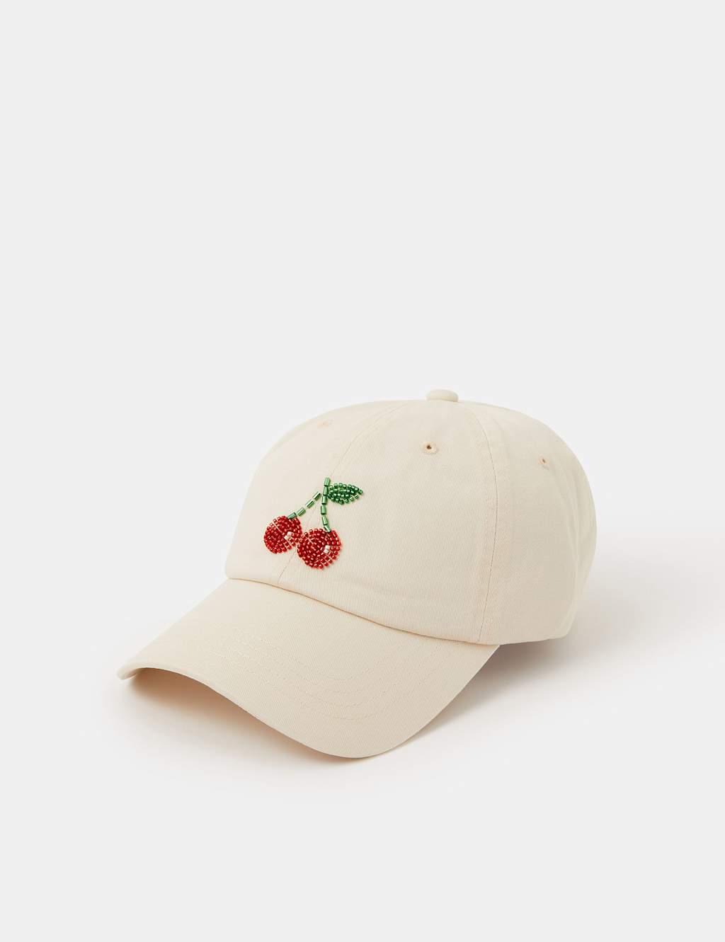 Accessorize Women's Cherry Embellished Baseball Cap - Natural - Available at M&S