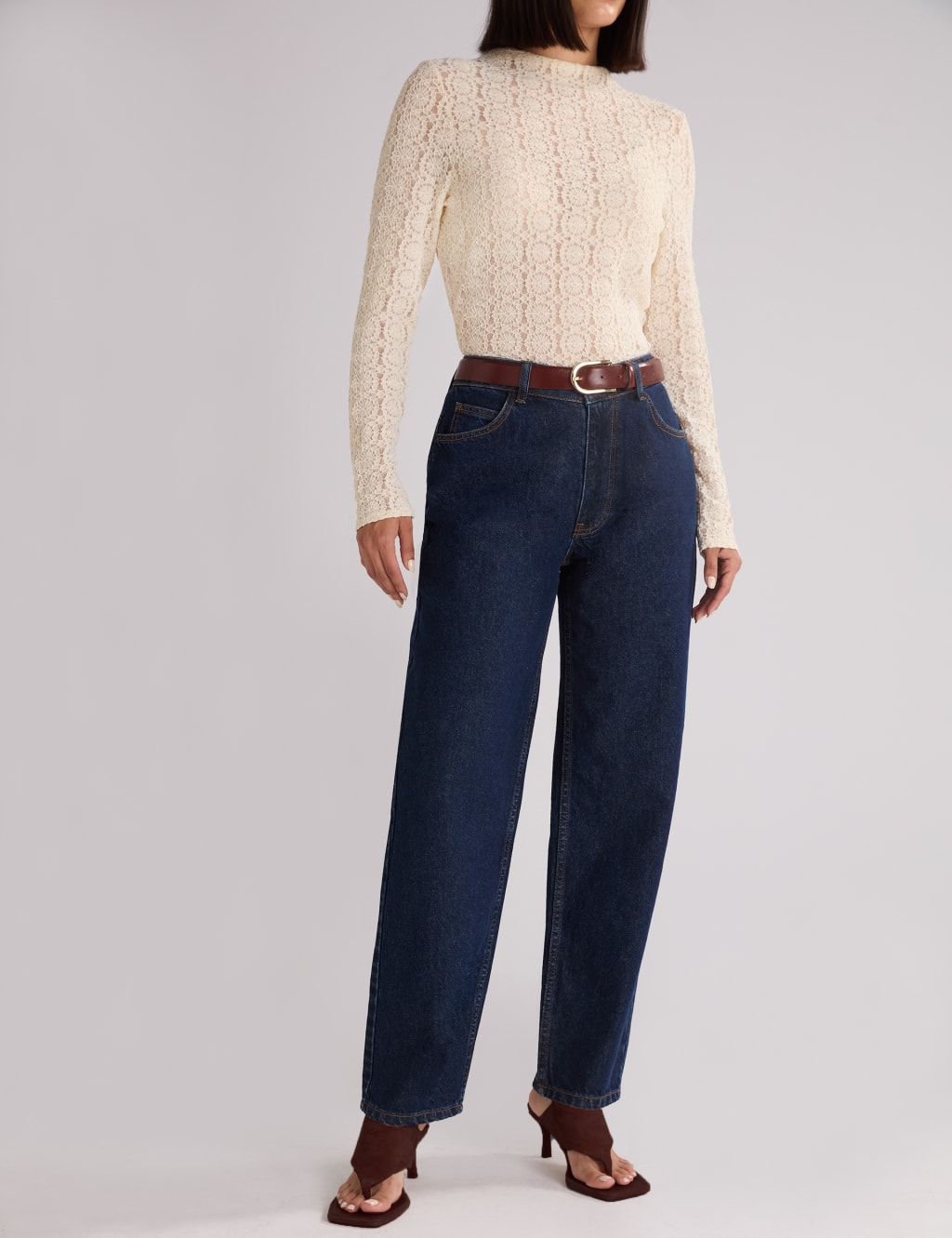 Mid Rise Straight Leg Jeans