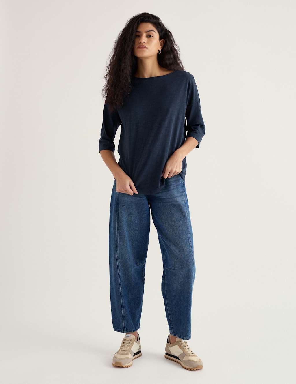 Seasalt Cornwall Women's Pure Cotton Slash Neck Top - 20 - Navy - Available at M&S