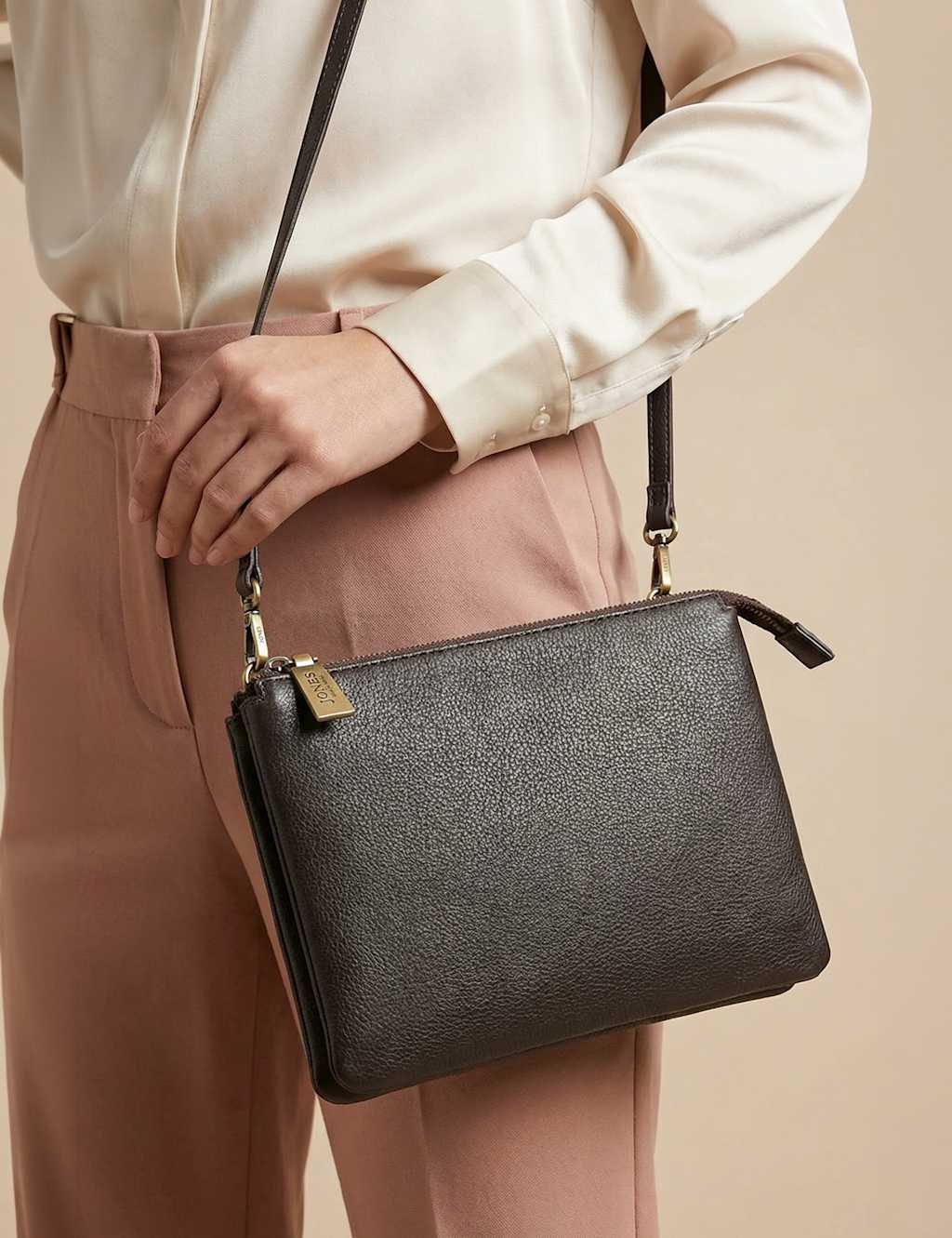 Jones Bootmaker Women's Leather Shoulder Bag - Chocolate - Available at M&S