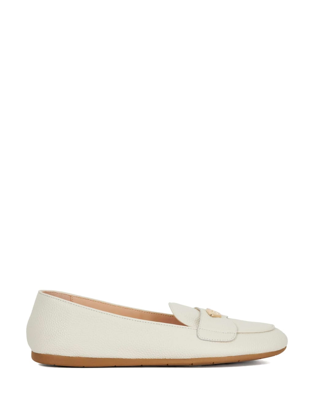 Leather Hardware Detail Flat Loafers