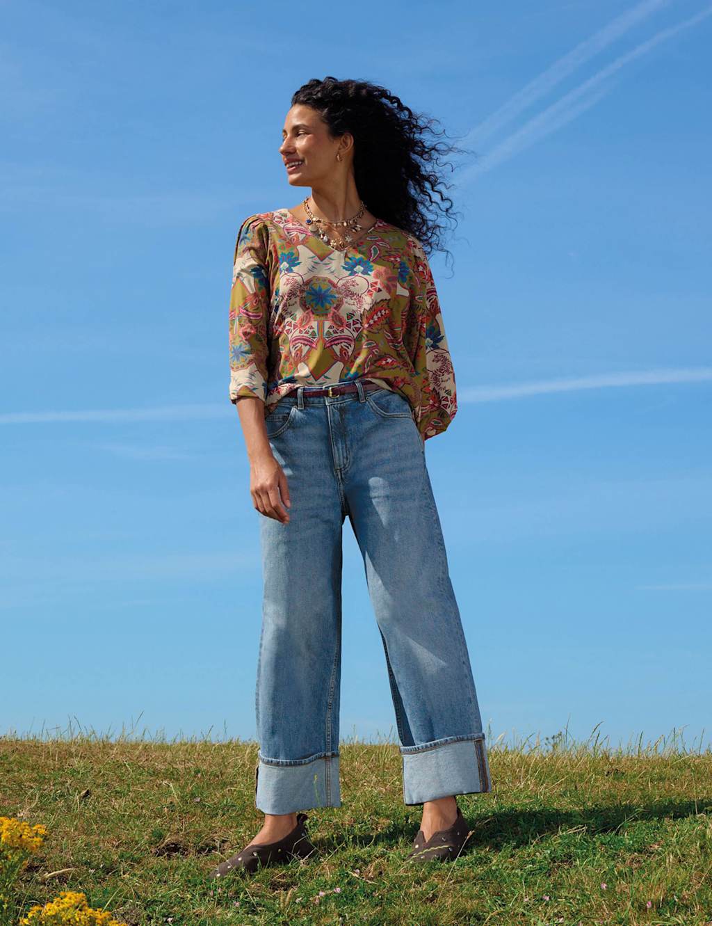 White Stuff Women's Straight Leg Turn Up Ankle Grazer Jeans - 14 - Blue Denim - Available at M&S