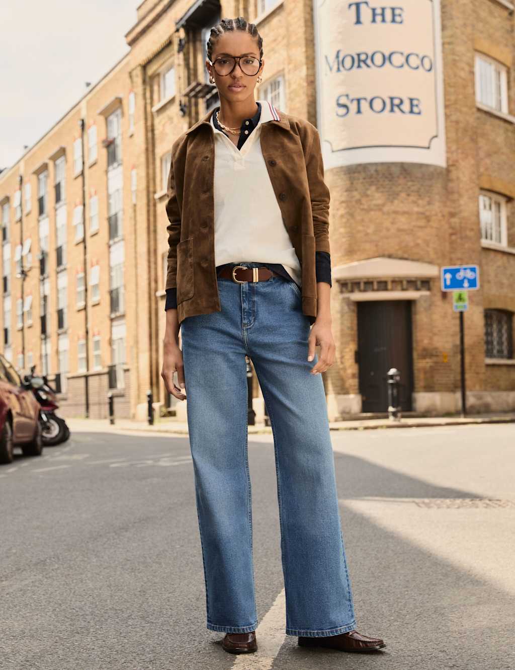 BAUKJEN Wide Leg Jeans Medium Indigo