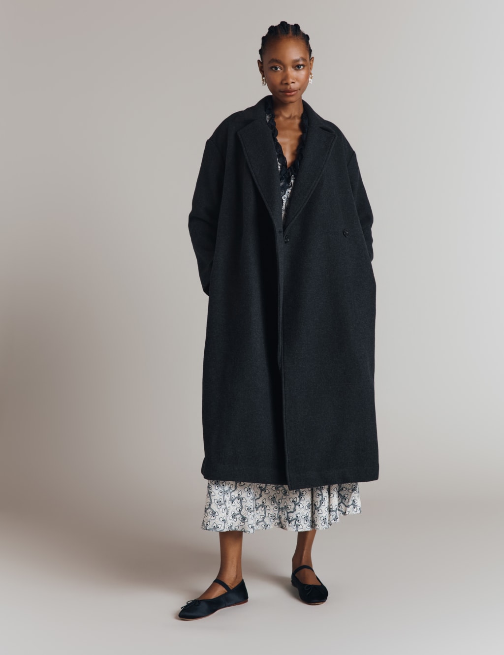 Wool Blend Longline Coat