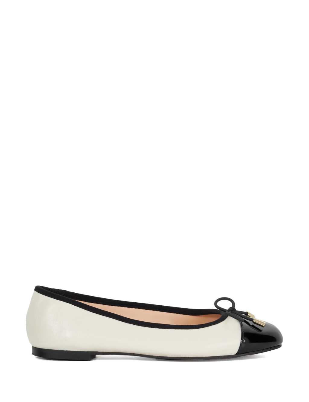 Wide Fit Leather Patent Toe Ballet Pumps