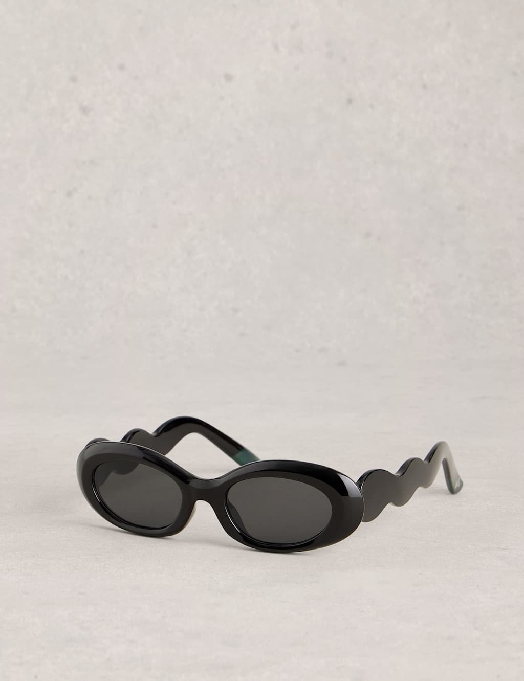 White Stuff Women's Oval Chunky Sunglasses - Black - Available at M&S