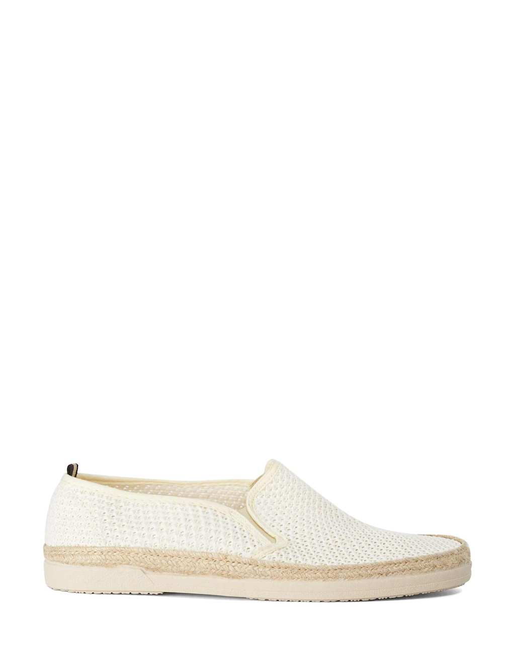 Dune London Men's Mesh Slip On Espadrilles - 9 - White Mix - Available at M&S
