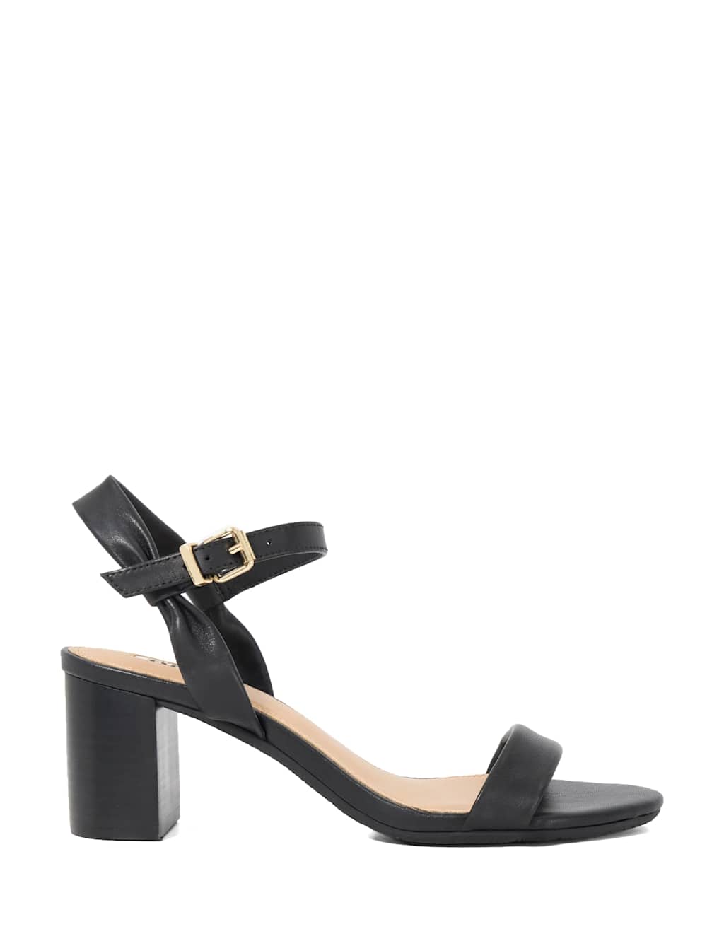 Wide Fit Leather Block Heel Sandals