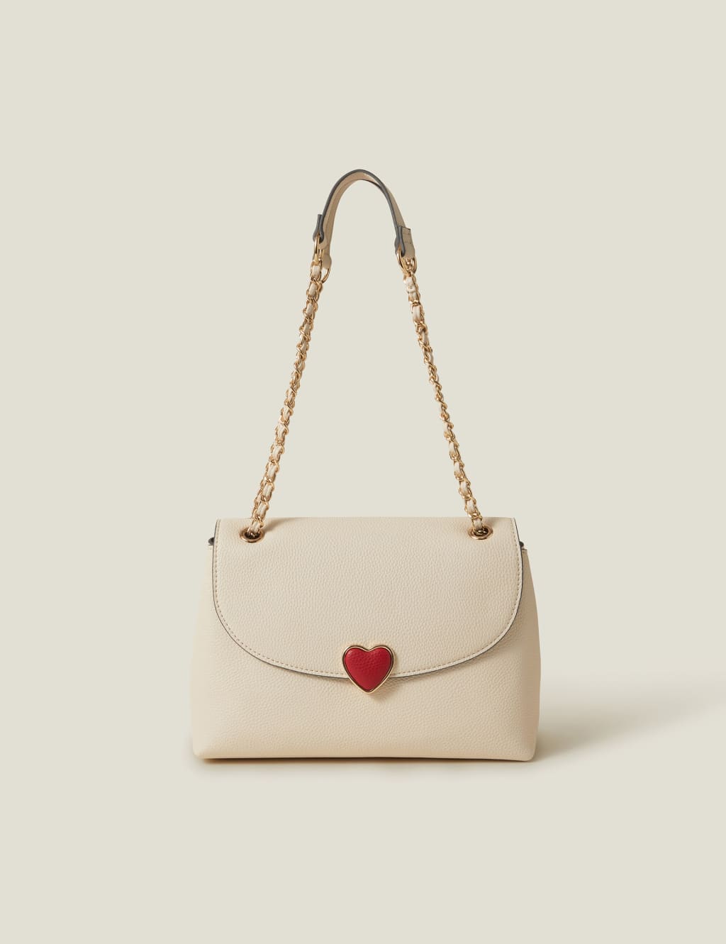 Faux Leather Heart Chain Strap Shoulder Bag