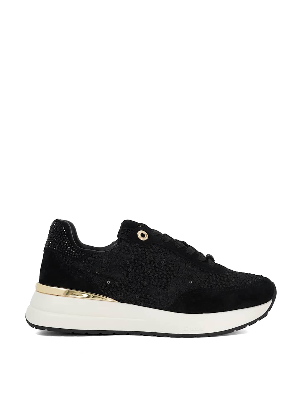 Lace Up Sequin Trainers