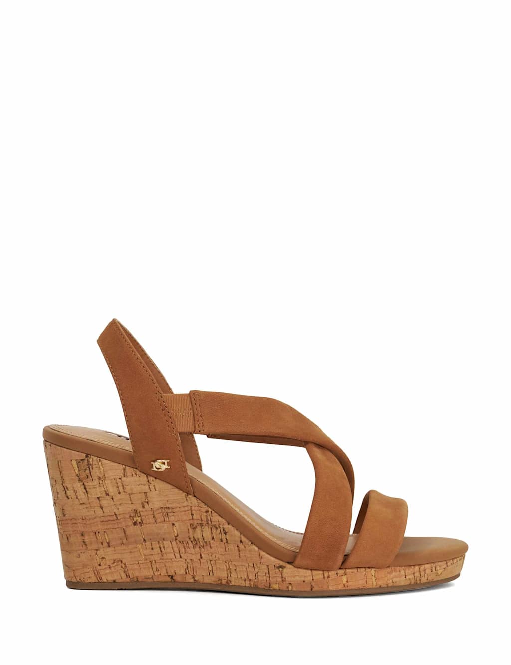 Wide Fit Leather Strappy Wedge Sandals