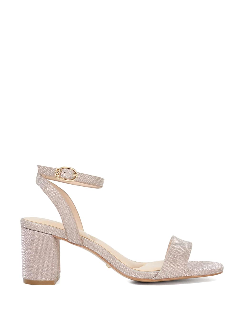 Wide Fit Sparkle Block Heel Sandals
