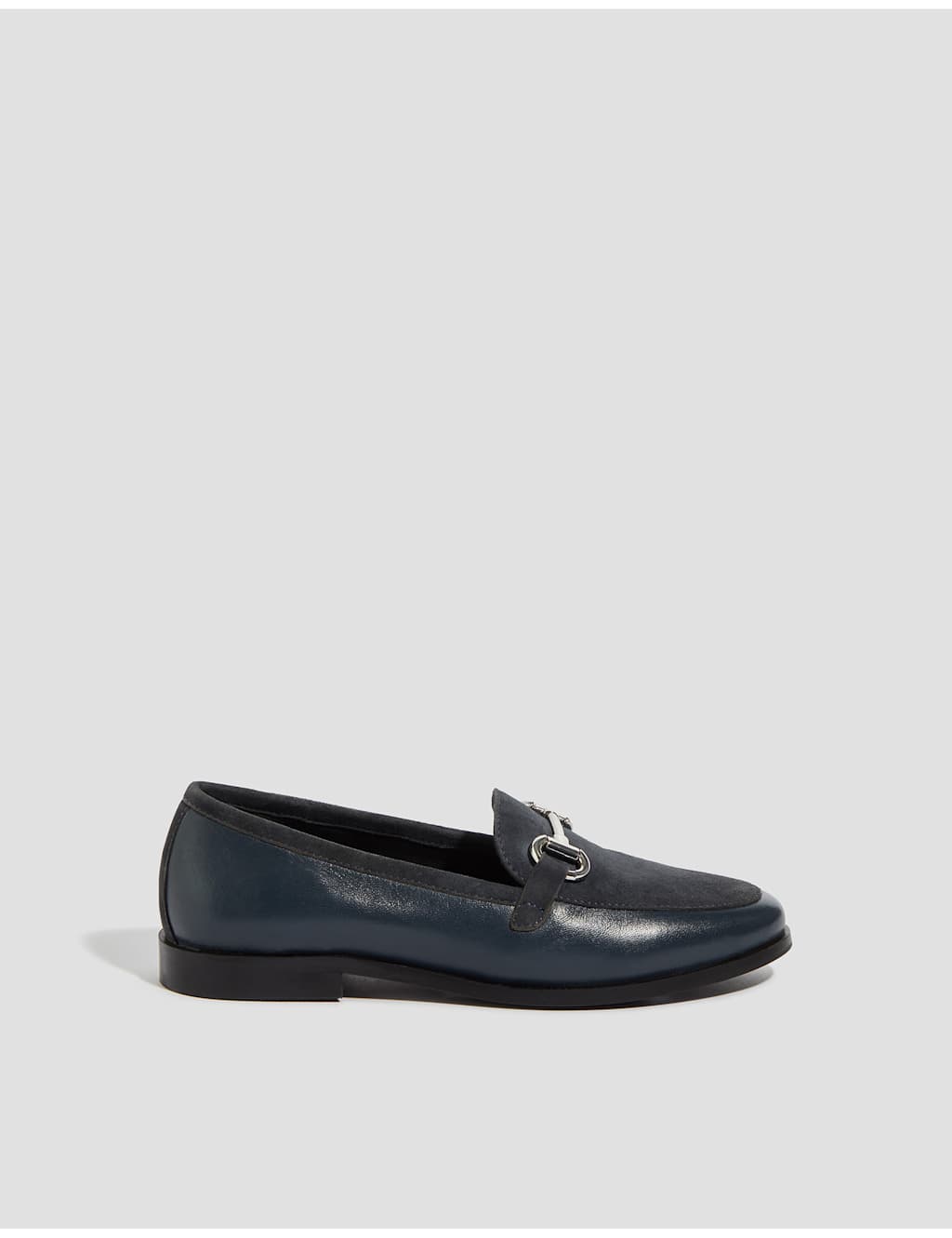 Leather and Suede Bar Loafers